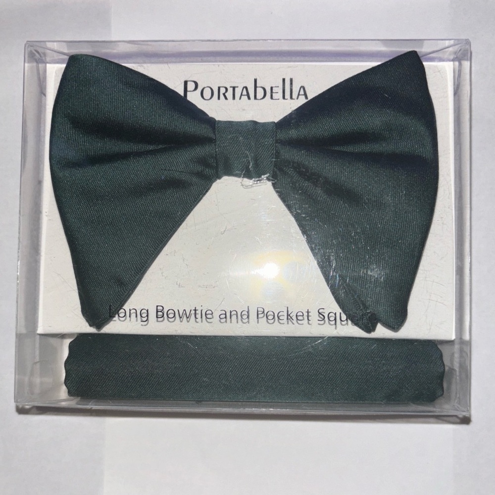 Portabella Green Bowtie and Pocket Square Set